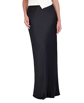 SALE!【BCBG MAXAZRIA】ビブフロント ブラック ロンパース BCBGMAXAZRIA Women's A Line Satin Maxi Skirt, Black at